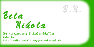 bela mikola business card